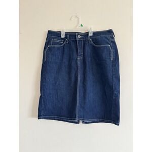 Cute Denim Levi's Skirt Jean Studded Dress Casual Knee Short Dark Women's 10